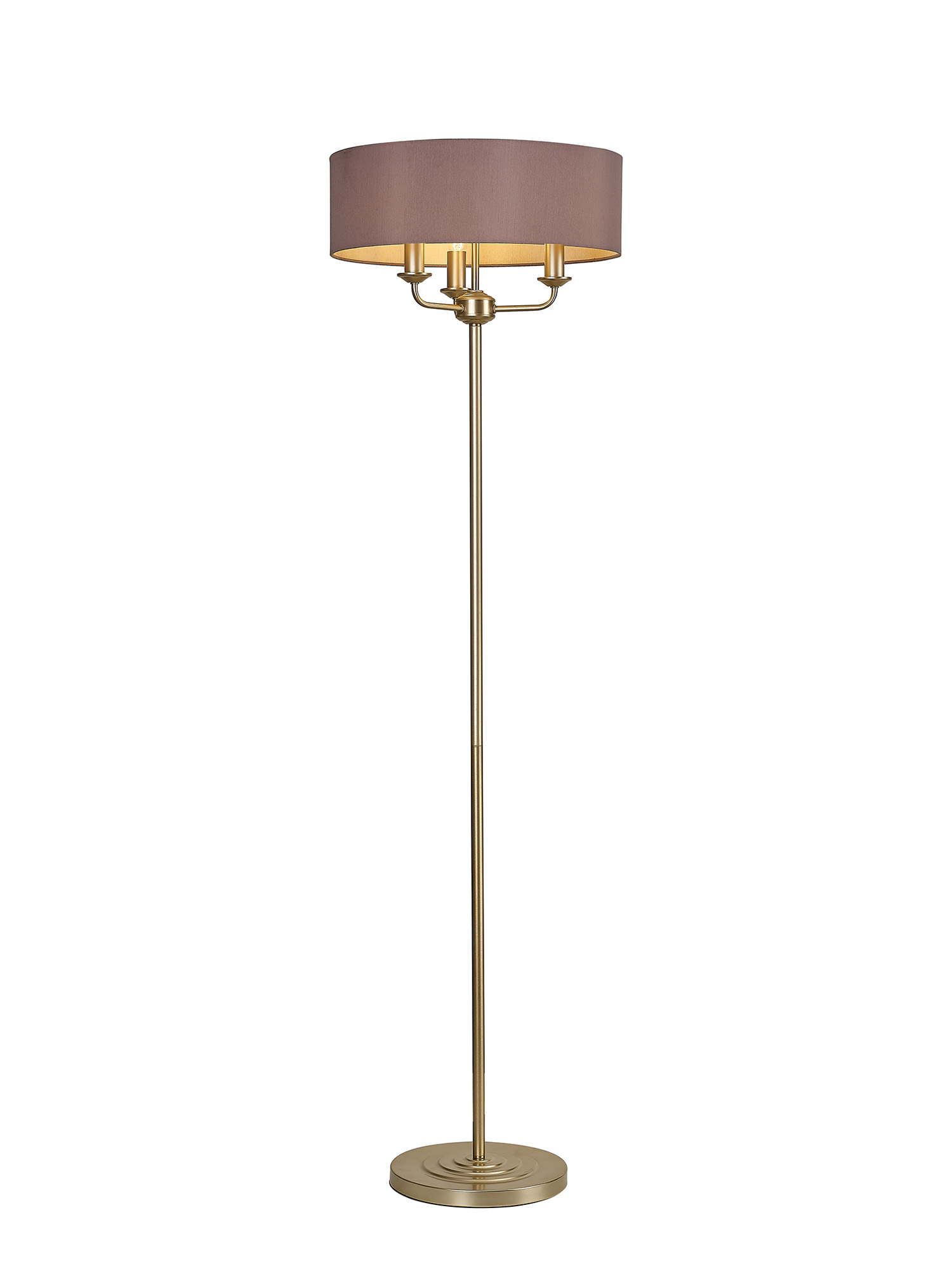 DK0992  Banyan 45cm 3 Light Floor Lamp Champagne Gold; Taupe